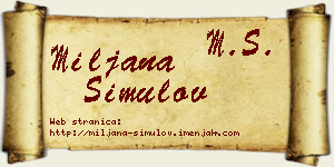 Miljana Simulov vizit kartica